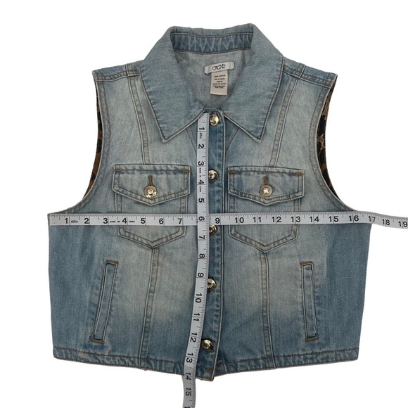 Caché Embellished Buttons Denim Jean Vest Size Medium Women's - Picture 4 of 5